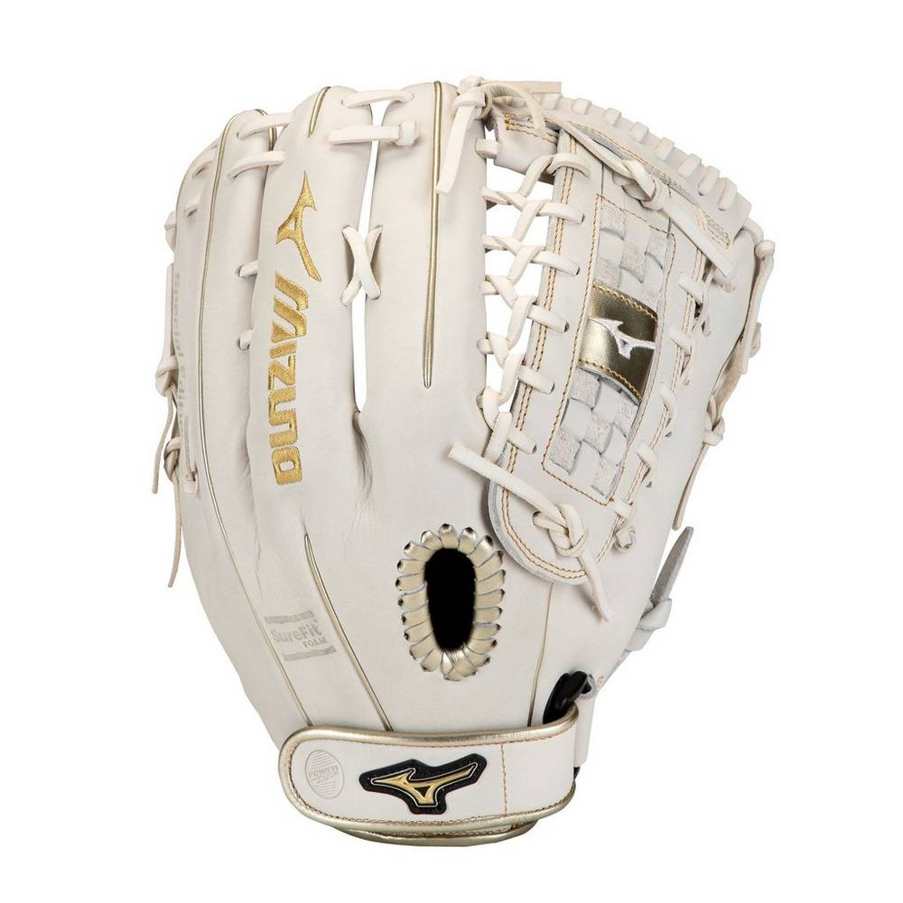Damske Rukavice Mizuno MVP Prime SE Fastpitch 13" Softball Biele/Zlate Vypredaj YIDP96035